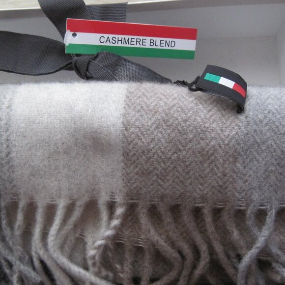 IL MORO FIRENZE Cashmere Blend Plaid Scarf Made in Italy - Picture 3 of 4